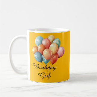 Mug Fille d'anniversaire Ballons Colorés  