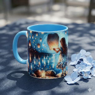 Mug Fille du lac à la lanterne éclairée par la lune
