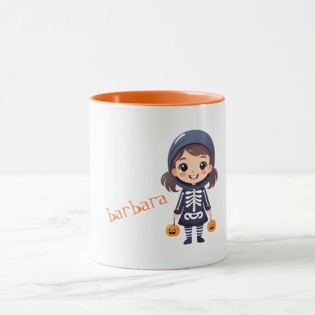 Mug Fille en costume squelette Halloween (Centre)
