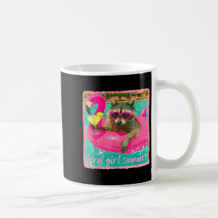 Mug Fille féroce girly raton laveur de plage drôle rét