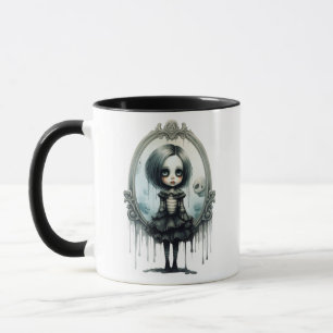 Mug Fille gothique dans miroir victorien Halloween