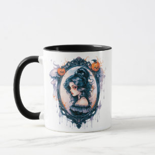 Mug Fille gothique dans un miroir victorien Halloween