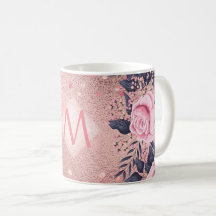 Fille jamais ROSEGOLD Bleu rose Floral MONOGRAS