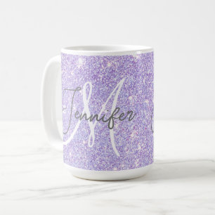 Mug Fille Lavande violet Parties scintillant Blush Nom
