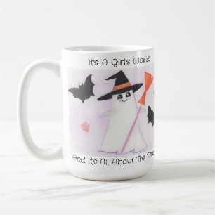Mug Fille mignonne Fantôme avec chauves-souris et maïs