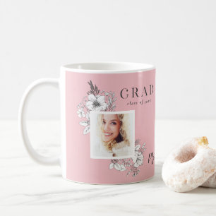 Mug Fille multiphoto florale élégante fête de graduati