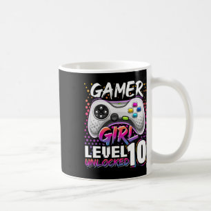 Mug Fille Niveau 10 Déverrouillé Jeu Vidéo Anniversair
