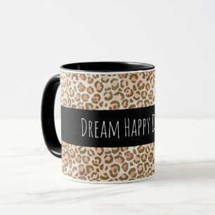 Mug Fille Peach Brown Empreinte de léopard personnali
