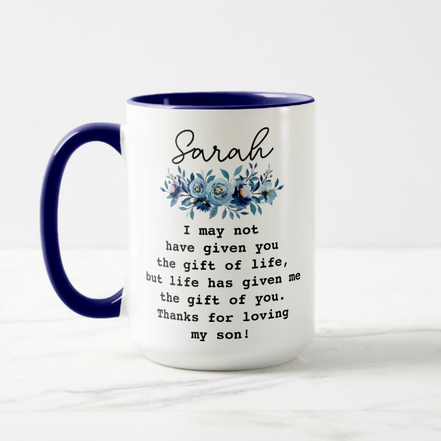 Mug Fille Personnalisée En Droit Don De Mère En Droit  (Gauche)