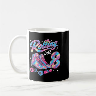 Mug Fille qui fête ses 8 ans en roller