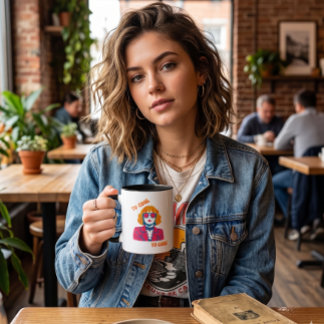 Mug Fille Rétro Synthwave des Années 80 "Trop Cool Pou