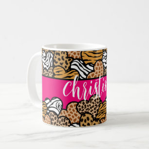 Mug Fille Rose Joueuse Coeurs Posters de animaux Nom