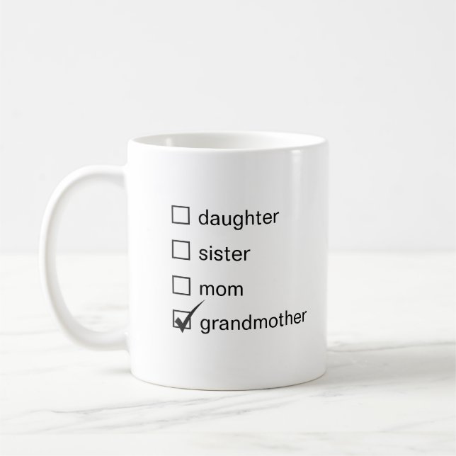 Mug Fille Soeur Maman Grand-mère (Gauche)