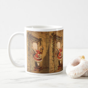 Mug Fille victorienne de Noël branchée sur un terrain