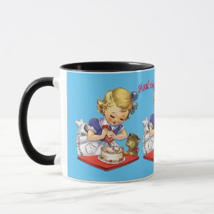 Mug Fille vintage personnalisée cuire un gâteau