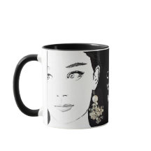 Fille visage jolie mode florale illustration funky