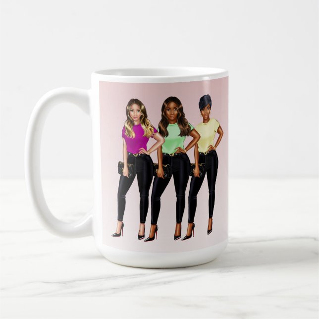 Mug Fille Volée Bossy Femmes Rose Et Blanc (Gauche)