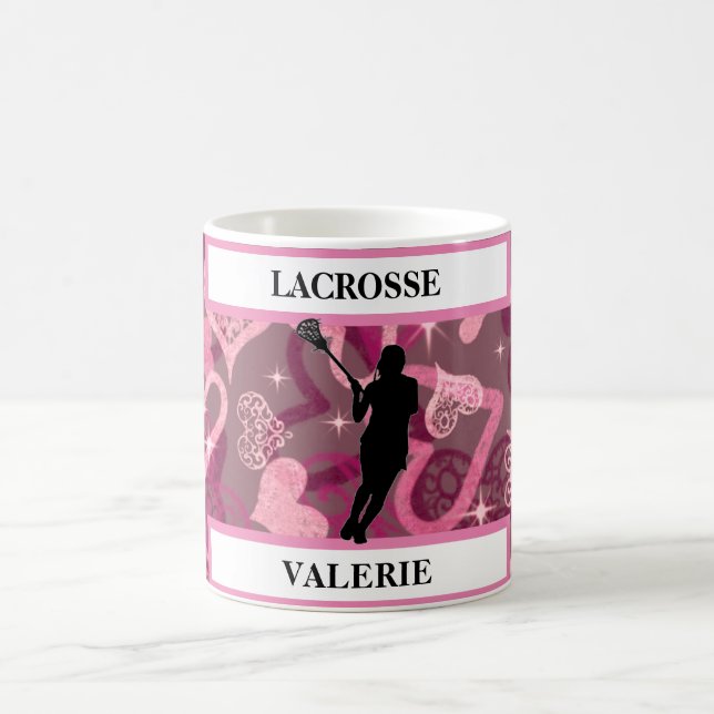 Mug Filles crosse Coeurs Roses flottants (Centre)