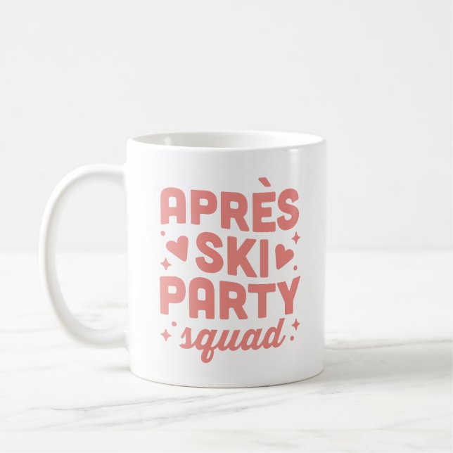 Mug Filles de l'après-ski party squad esthétique rose (Gauche)