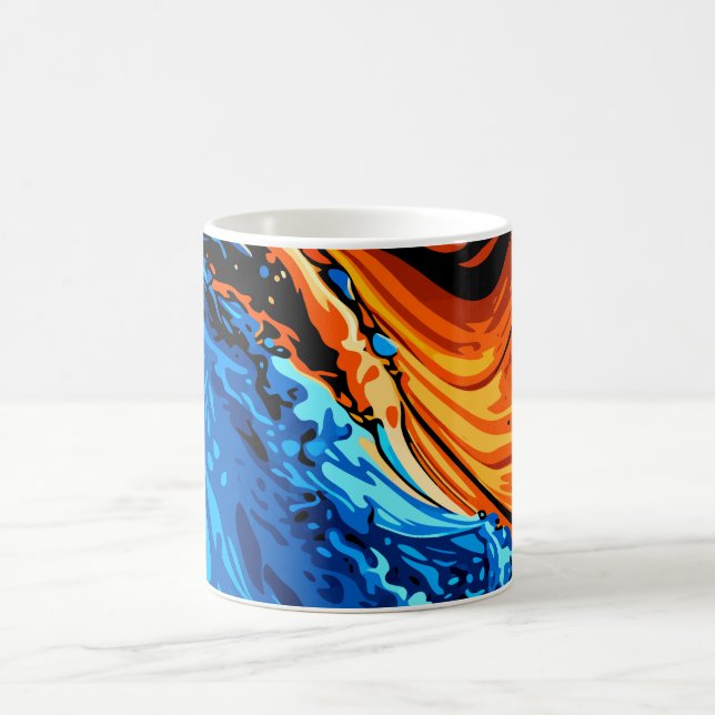 Mug Fire and Water Abstract Fusion (Centre)