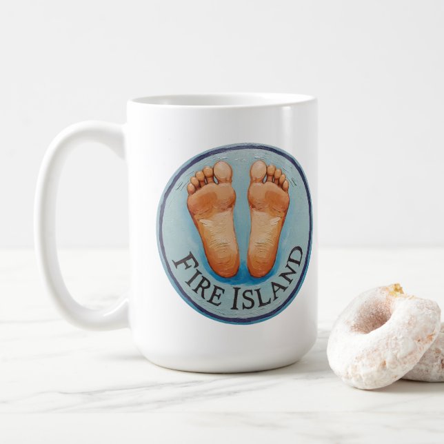 Mug Fire Island barefoot & fancy free! Funny host gift (Avec donut)