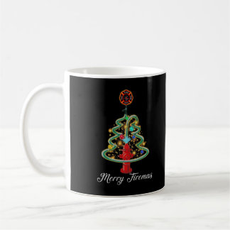 Mug Firefighter Xmas Lighting Santa Firefighter Chréti