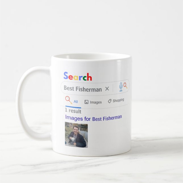Mug FISHERMAN GIft FUNNY MEILLEUR moteur de recherche  (Gauche)