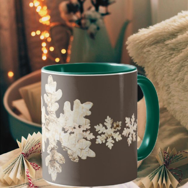 Mug Flacon de neige de Birchwood d'hiver rustique brun (Créateur téléchargé)