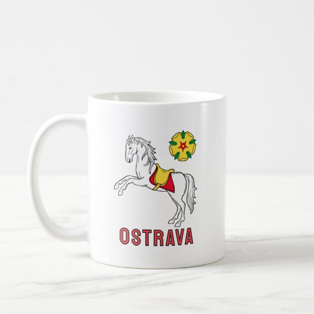 Mug Flag of Ostrava, Czech Republic (Gauche)