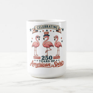 Mug Flamant Rétro Patriotique 250 Ans d'Esprit América