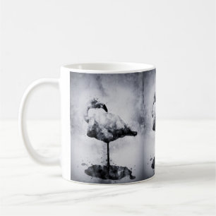 Mug Flamant rose Aquarelle noir et blanc 02