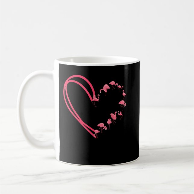 Mug Flamant rose de la Saint-Valentin Forme de coeur d (Gauche)