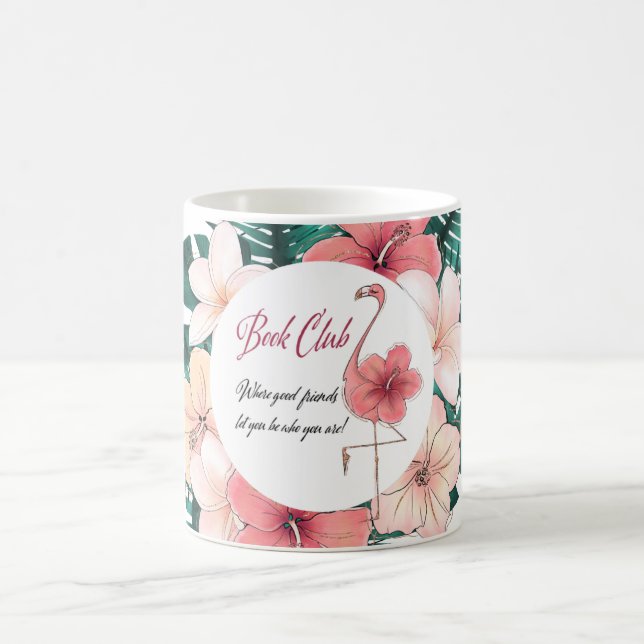 Mug Flamant rose de rose de club de lecture d'amis (Centre)