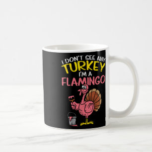 Mug Flamant rose de Turquie rose amusant Thanksgiving