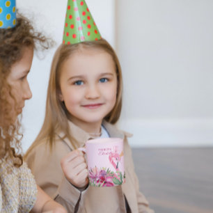 Mug Flamant rose Et Fleurs Roses
