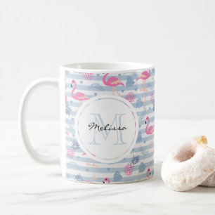 Mug Flamant rose et motif de ananas fantaisiste
