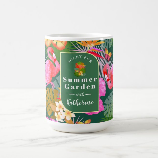 Mug Flamant rose Garden Vert foncé (Centre)