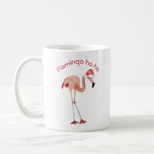 Mug Flamant rose ho pun aquarelle Noël