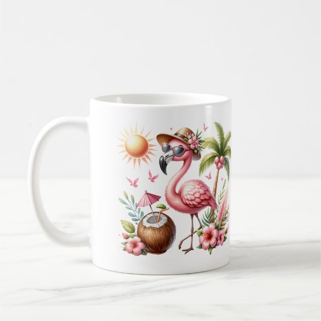 Mug Flamant rose rose (Gauche)