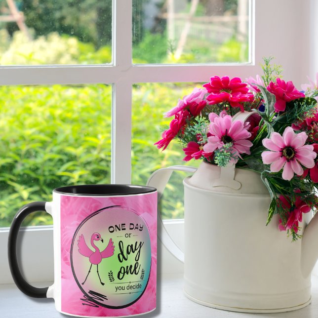 Mug Flamant rose rose un jour ou le jour où vous décid (Créateur téléchargé)
