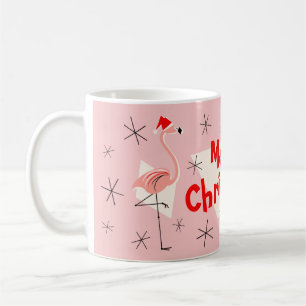 Mug Flamant rose Santas Pink Merry Christmas muet