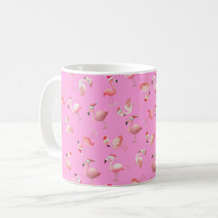 Mug Flamants de Noël jetés sur Rose