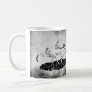 Mug Flamants rose aquarelle noir et blanc