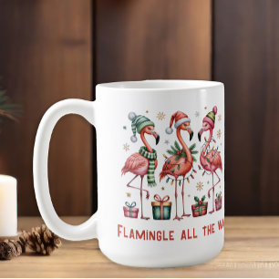 Mug Flamants roses De Noël Flamingle Tout Le Chemin