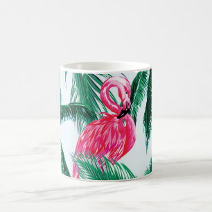 Mug Flamants roses Sous Les Palmiers Dans La Jungle D'