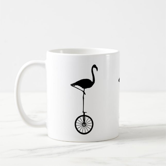 Mug Flamants roses sur la silhouette originale de (Gauche)