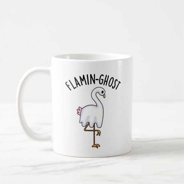 Mug Flamin-fantôme Funny Flamant rose Fantôme Pun (Gauche)