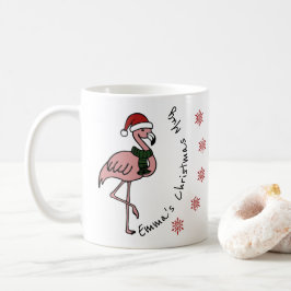 Mug Flamingo rose avec nom personnalisé casquette de N