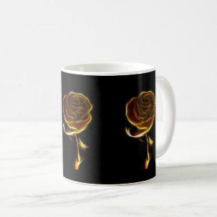 Mug Flamme dorée des Roses sur le noir