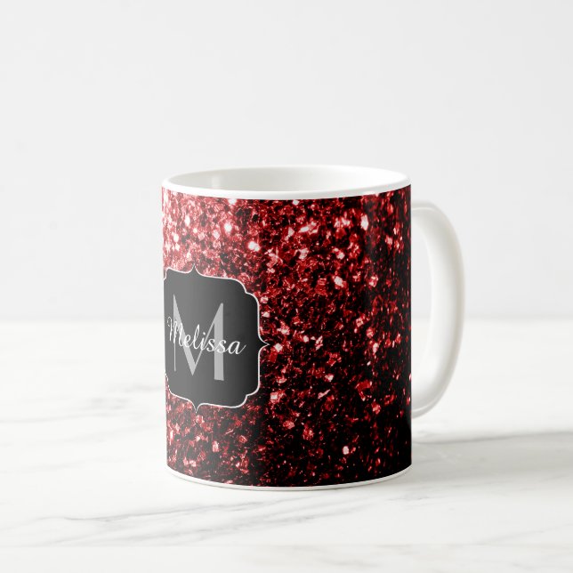 Mug Flamme rouge foncé Parties scintillant scintille G (Devant droit)
